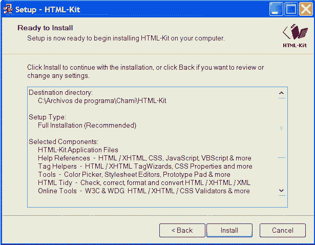 htmlkit preparado para instalar