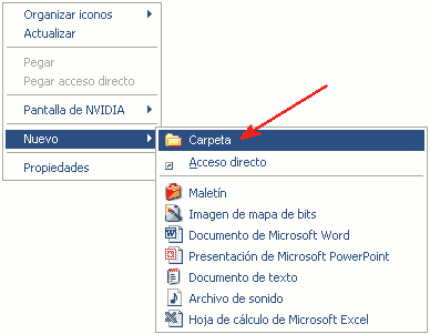 html kit crear carpeta nueva