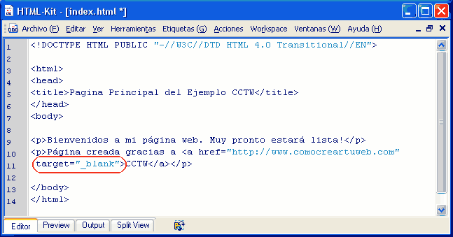 htmlkit enlace en la misma ventana