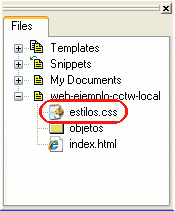 htmlkit ver estilo.css en workspace