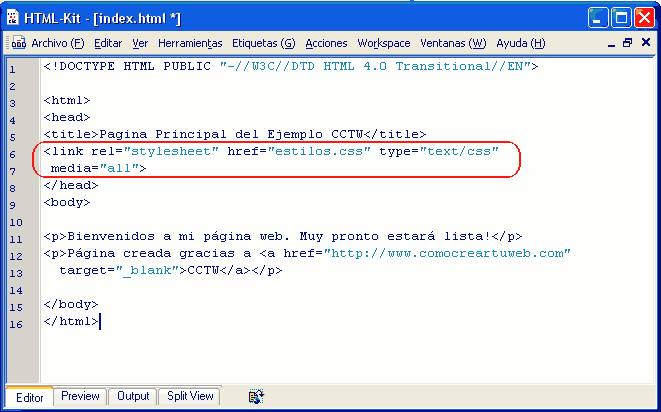 htmlkit relacionar estilos