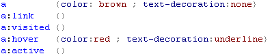 Código y estilos css para los enlaces
