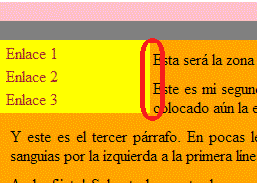 ejemplo de márgenes en plantilla de página web