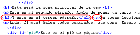 Código html para h2