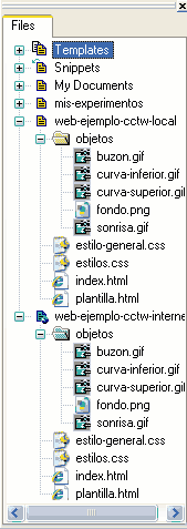 esto es lo que ha de haber en la vista workspace del html kit