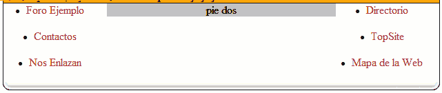 Listas en el pie para los enlaces