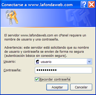 acceso al cpanel