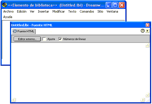bibliotecas dreamweaver