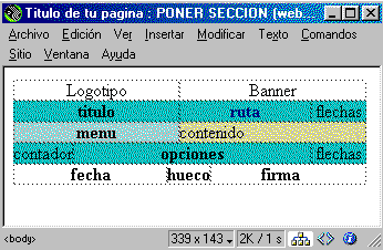 vista del ejemplo de la página web del curso de dreamweaver
