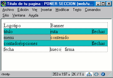 vista de lo conseguido en el tutorial de diseño de páginas web con dreamweaver