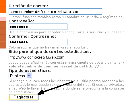 Servicio de Estadísticas para tu Página web