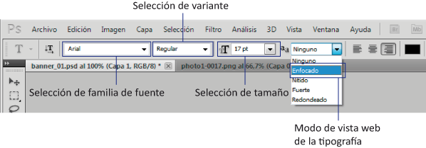 Herramienta de selección tipográfica de textos