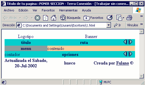 vista de la web de ejemplo del curso de dreamweaver y páginas web