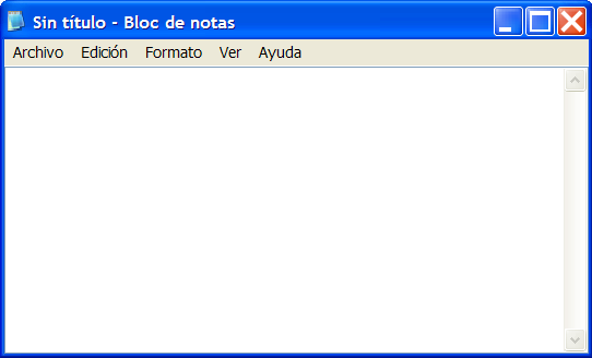 Aspecto sencillo del Notepad de Windows