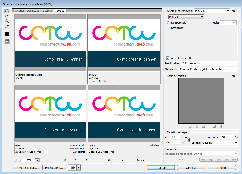 Optimizando imágenes PNG