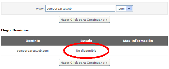 verificar si un dominio ya está comprado