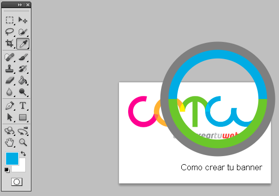 Seleccionar colores, herramienta cuentagotas de Photoshop