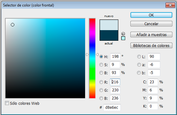 Seleccionar colores en Photoshop