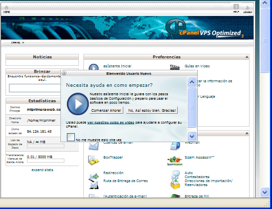 ver el asistente de uso del cpanel de tu hosting gratuito
